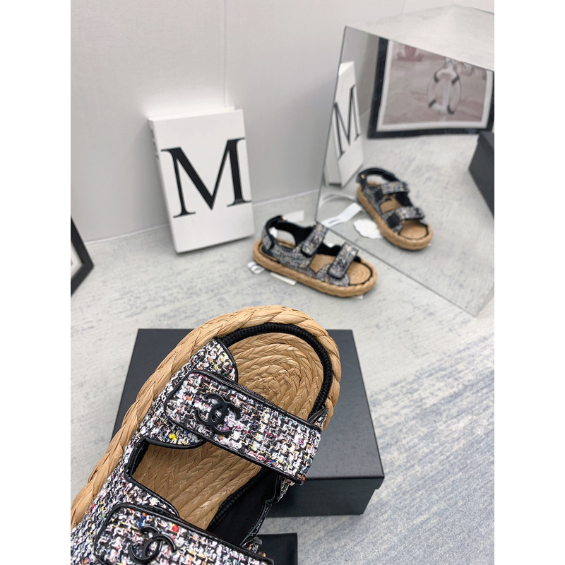 Ch*el Ch*el knitwear sandals mottle