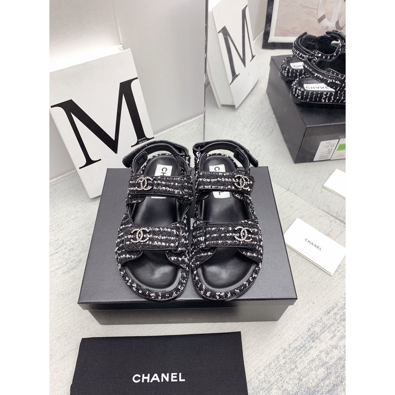 Ch*el knitwear sandal black