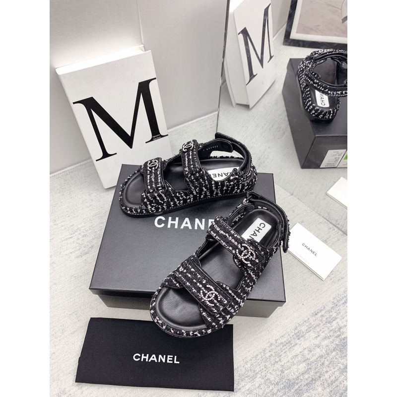 Ch*el knitwear sandal black