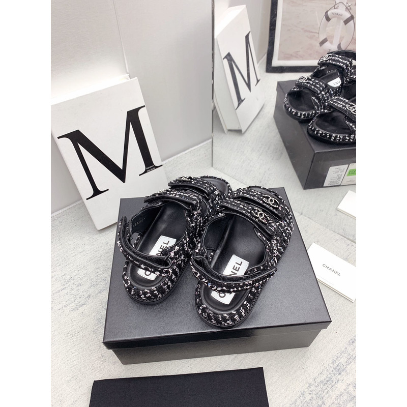 Ch*el knitwear sandal black