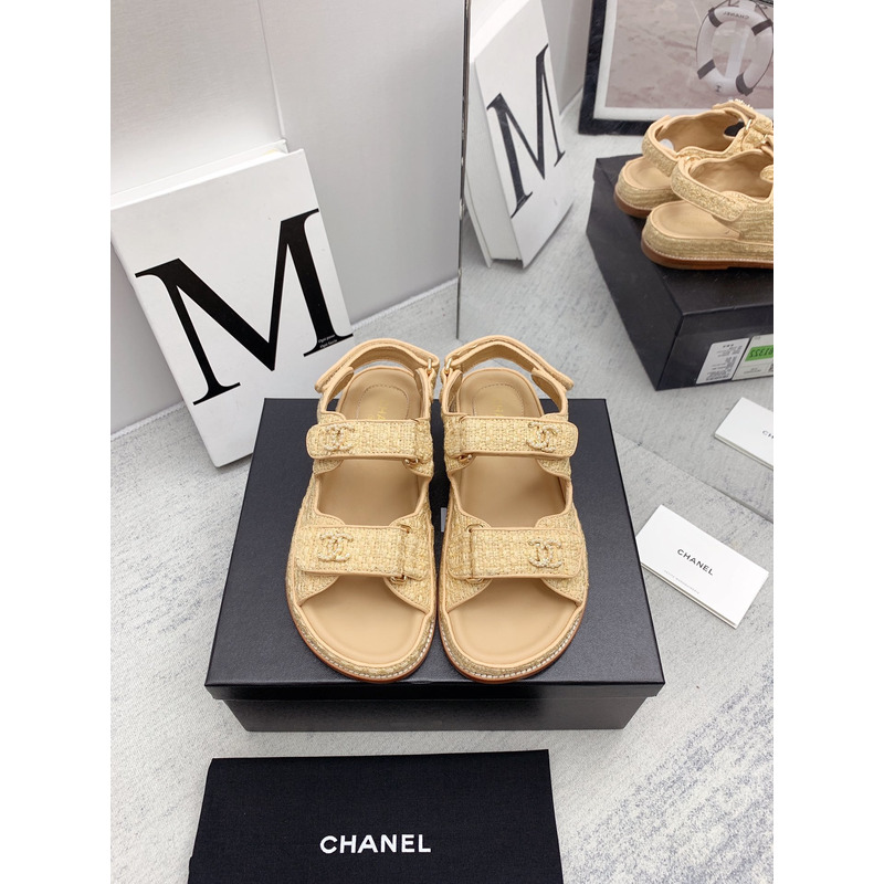 Ch*el knitwear sandal yellow