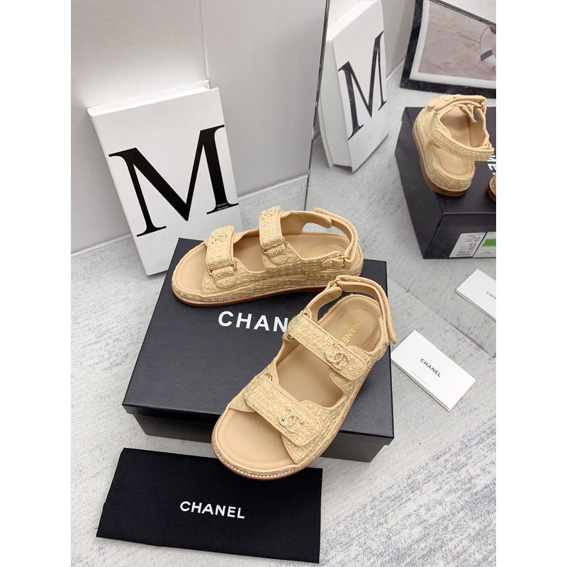 Ch*el knitwear sandal yellow