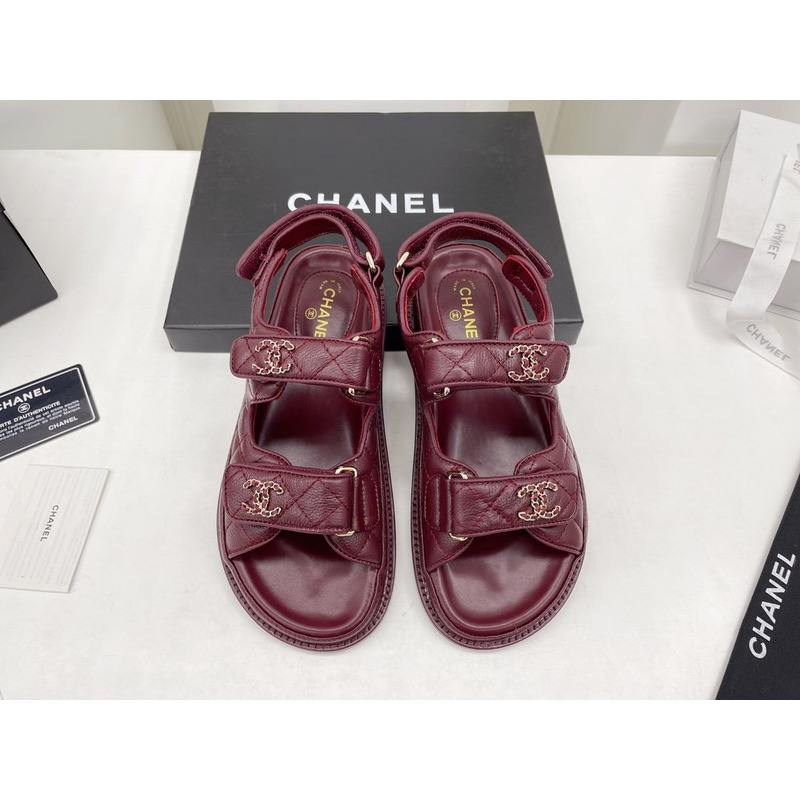 Ch*el dad sandals leather mulberry