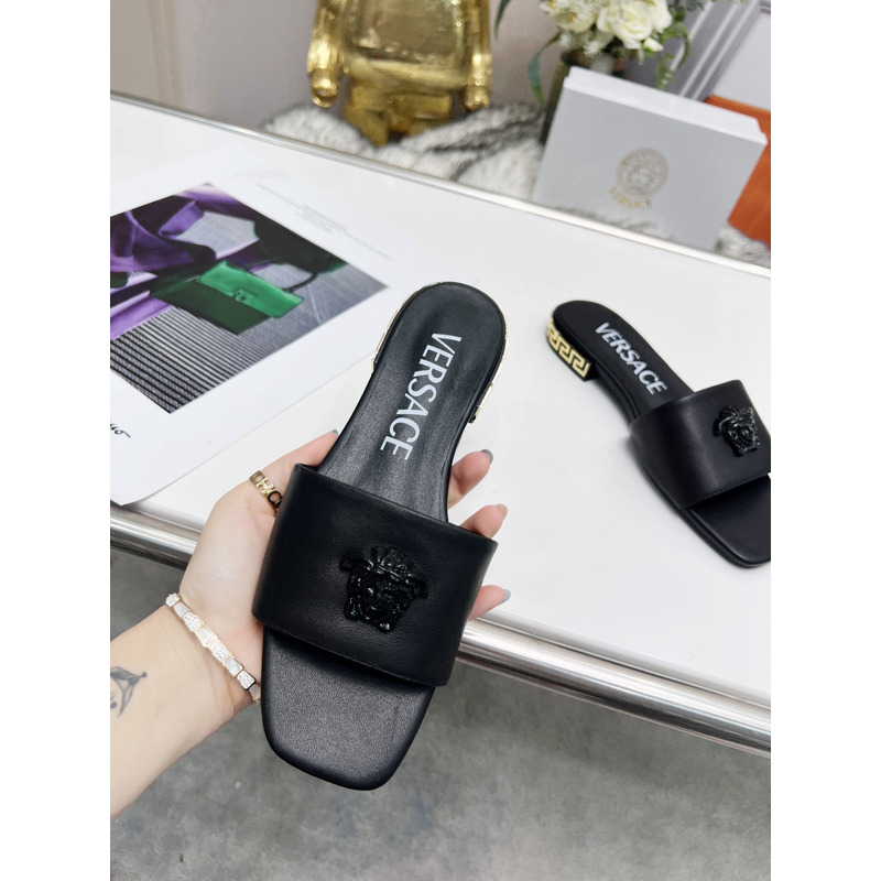 Versace Versace La Medusa Flat Sandals Black