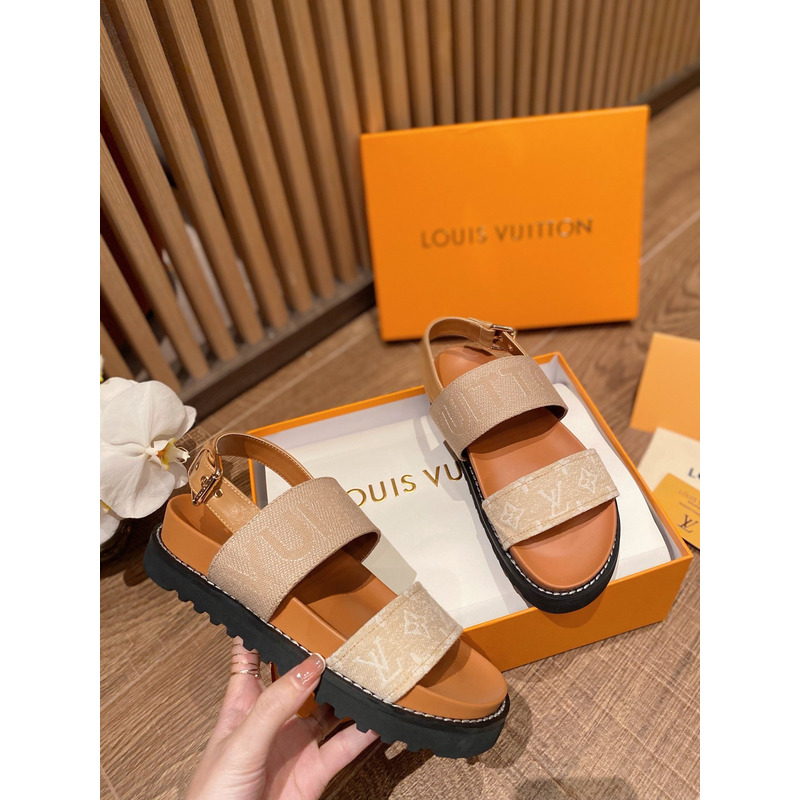 Lv Paseo Comfort Flat Sandals White