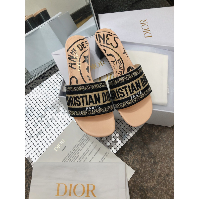 D*or jacquard embroidered sandals