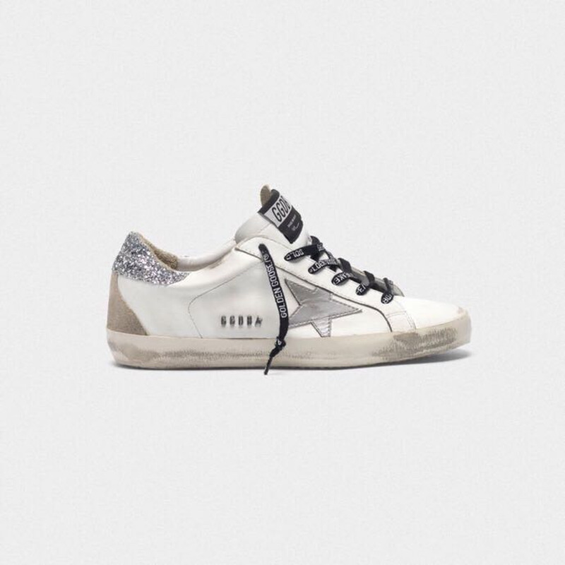 Golden Goose Men’s Super-Star Sneakers with Silver Star