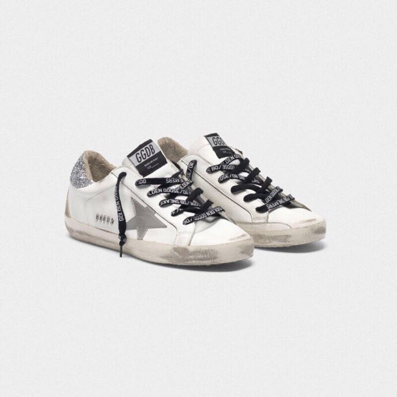 Golden Goose Men’s Super-Star Sneakers with Silver Star