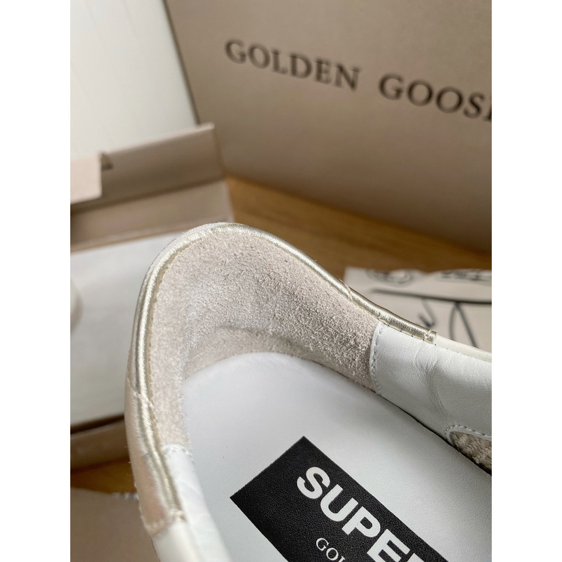 Golden Goose Super-Star Sneakers with Glitter and Gold Heel Tab