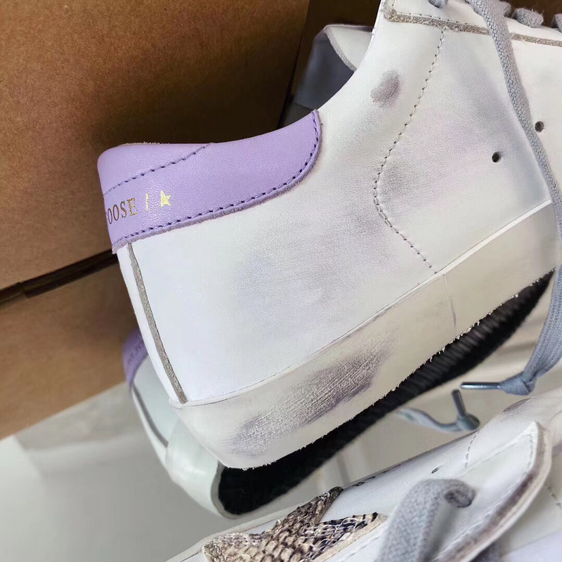 Golden Goose Super-Star Sneakers with Glitter and Purple Heel Tab