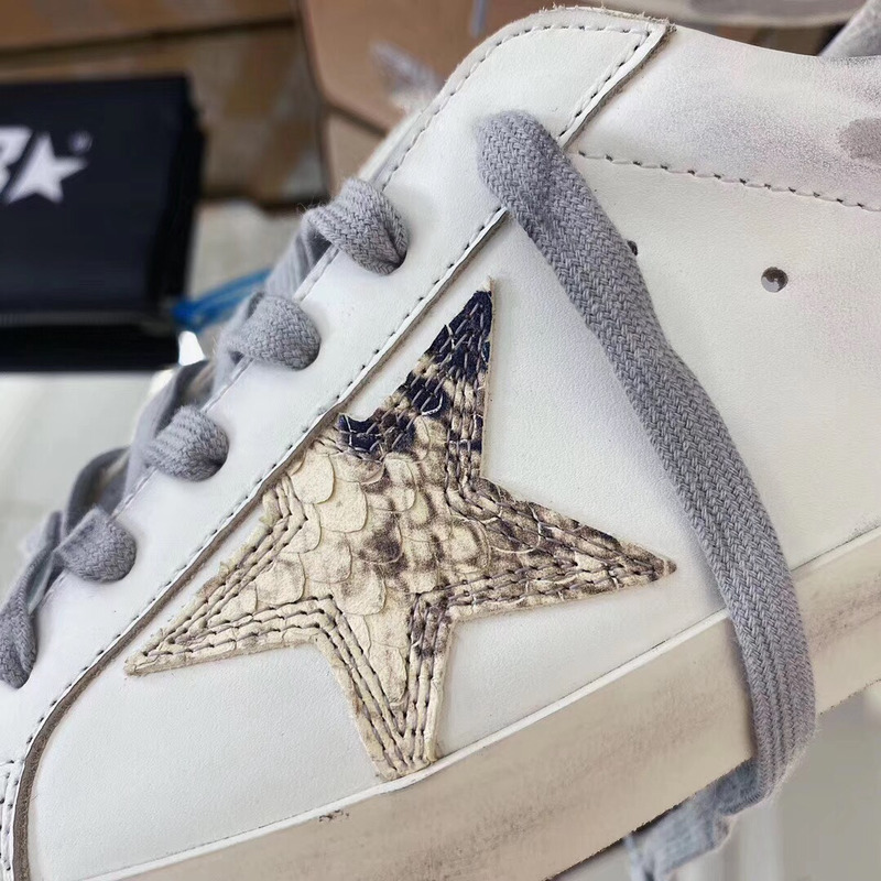 Golden Goose Super-Star Sneakers with Glitter and Purple Heel Tab