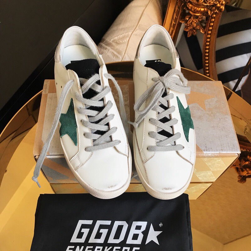 Golden Goose Super-Star Sneakers White Super-Star Sneakers With Silver Tongue