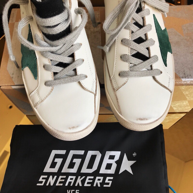 Golden Goose Super-Star Sneakers White Super-Star Sneakers With Silver Tongue