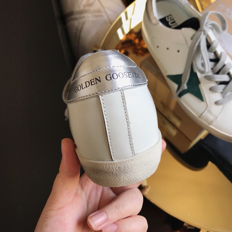 Golden Goose Super-Star Sneakers White Super-Star Sneakers With Silver Tongue