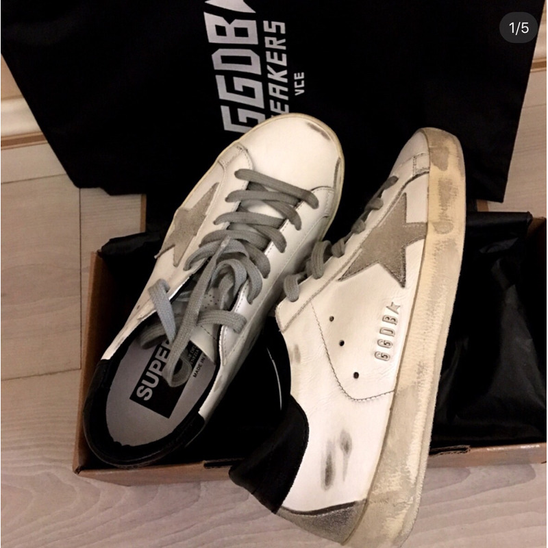 Golden Goose Men’s Super-Star Sneakers with Silver Star