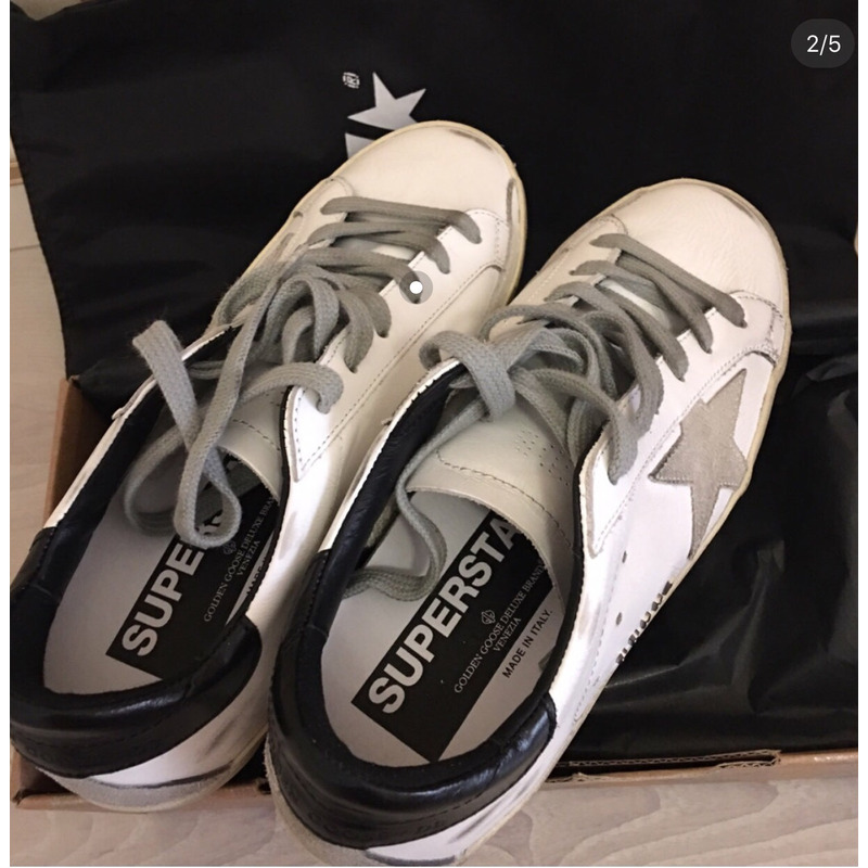 Golden Goose Men’s Super-Star Sneakers with Silver Star