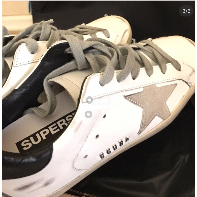 Golden Goose Men’s Super-Star Sneakers with Silver Star