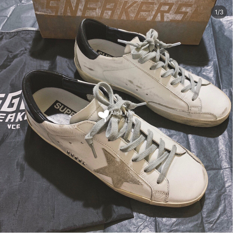 Golden Goose Men’s Super-Star Sneakers with Silver Star