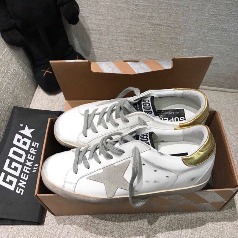 Golden Goose Men’s Super-Star Sneakers with Suede Star and Golden Heel Tab