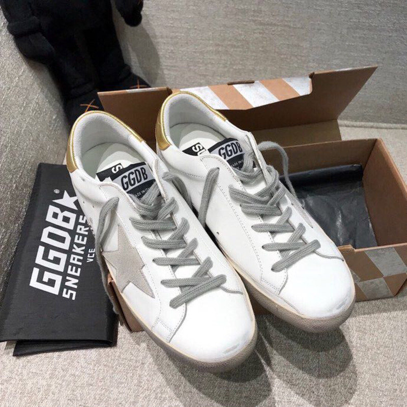 Golden Goose Men’s Super-Star Sneakers with Suede Star and Golden Heel Tab