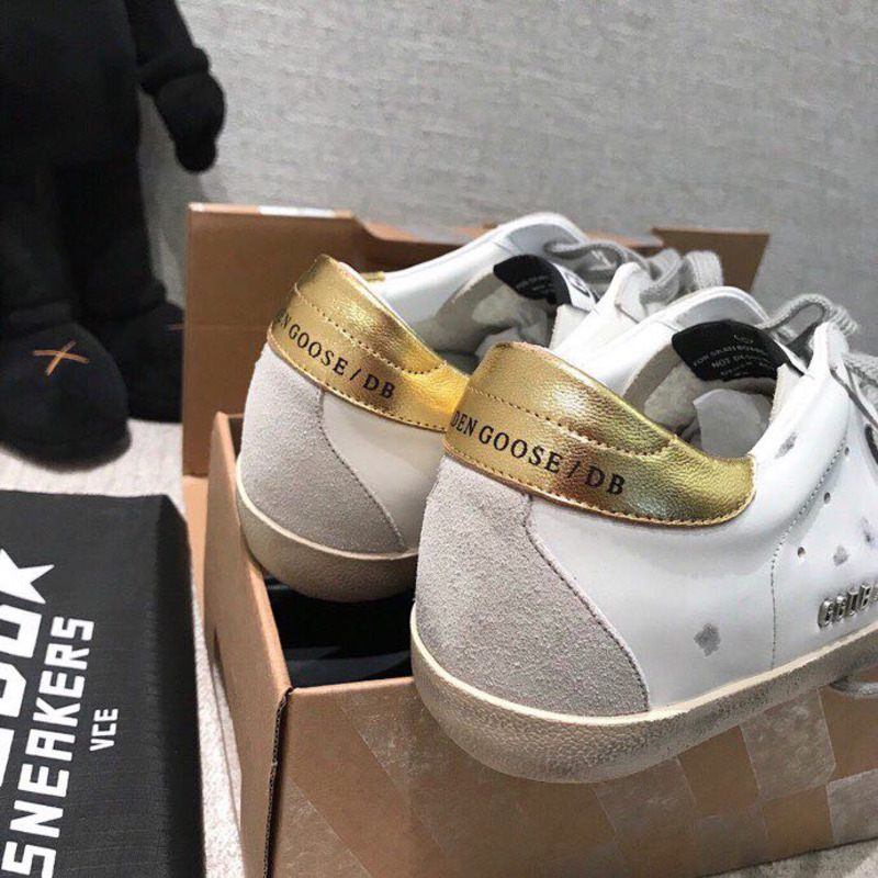 Golden Goose Men’s Super-Star Sneakers with Suede Star and Golden Heel Tab