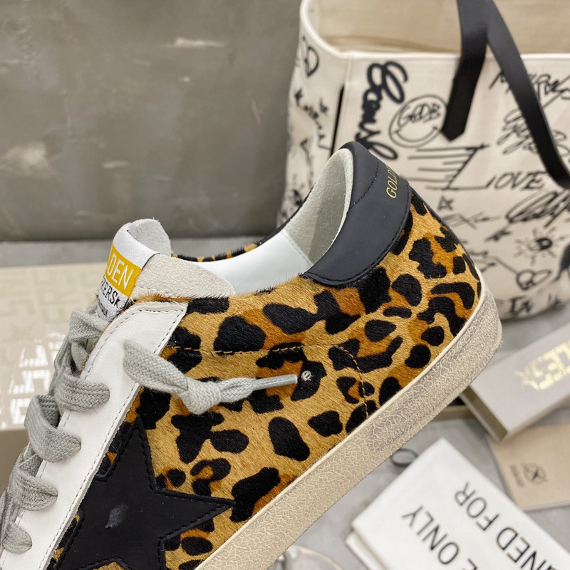 Golden Goose Super-Star Sneakers with Leopard Print and Black Heel Tab