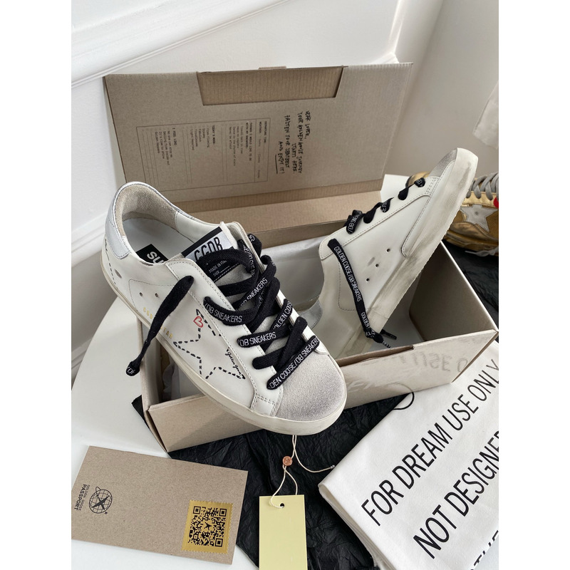 Golden Goose Superstar Leather Sneakers With Black Laces