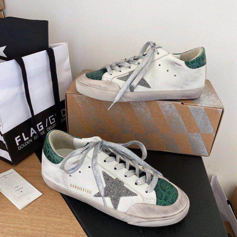 Golden Goose Super-Star Sneakers With Grey Star