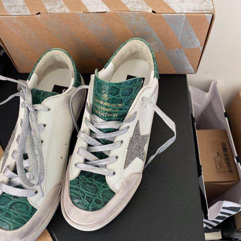 Golden Goose Super-Star Sneakers With Grey Star