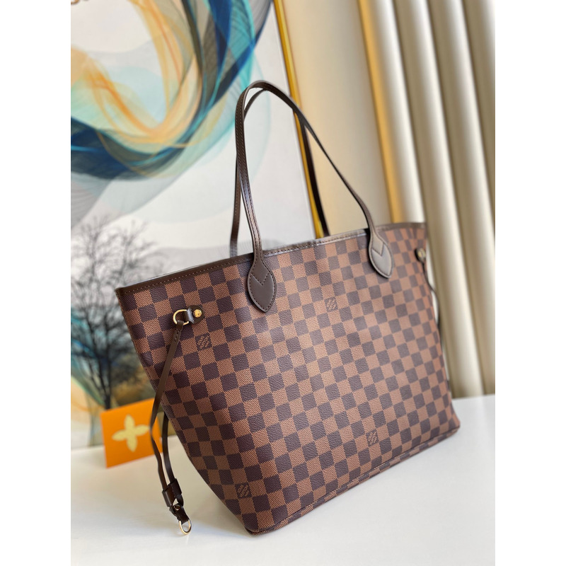 l**is V*t*n neverfull mm damier azur canvas brown handbag n41357