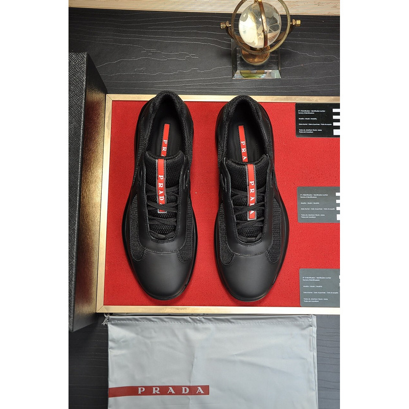 Pra*a america’s cup lace-up sneakers black