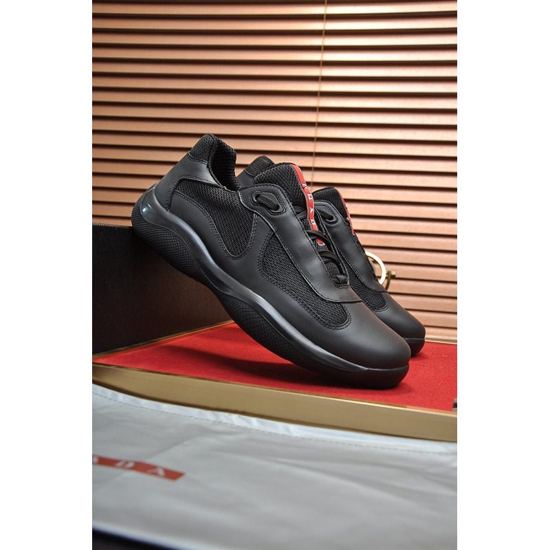 Pra*a america’s cup lace-up sneakers black