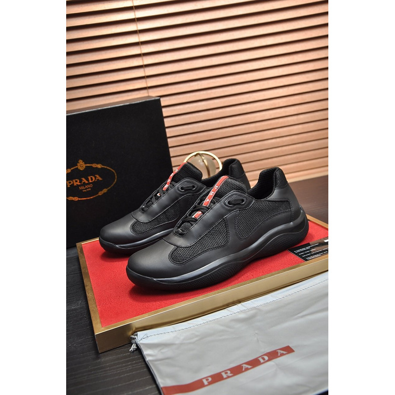 Pra*a america’s cup lace-up sneakers black