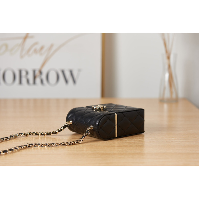 Ch*el small vanity case bag with chain black