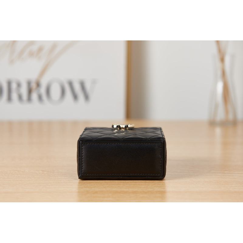 Ch*el small vanity case bag with chain black