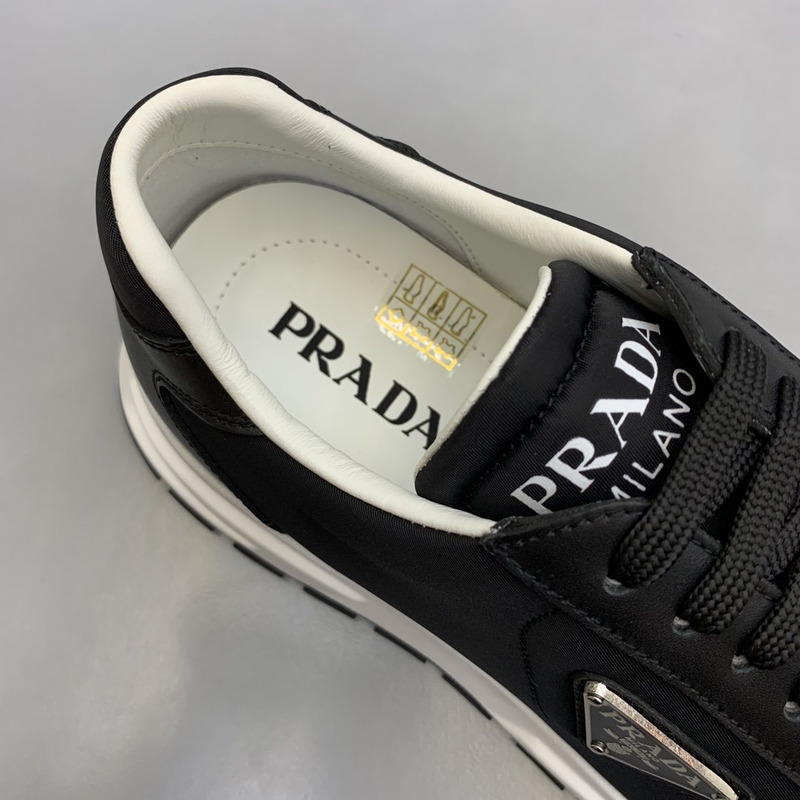 Pra*a prax 01 leather-trim gabardine sneakers black