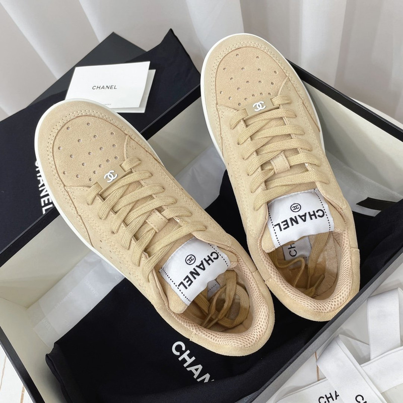 Ch*el calfskin sneaker khaki