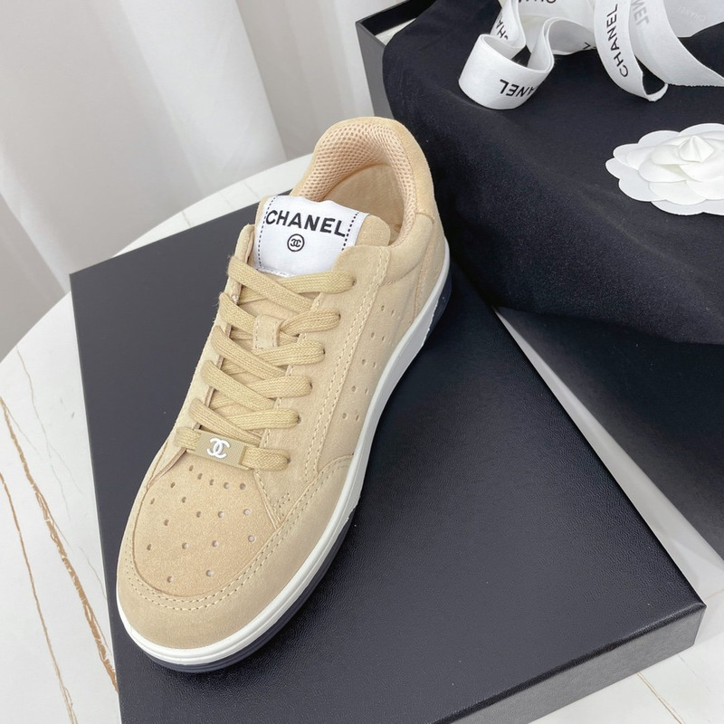 Ch*el calfskin sneaker khaki