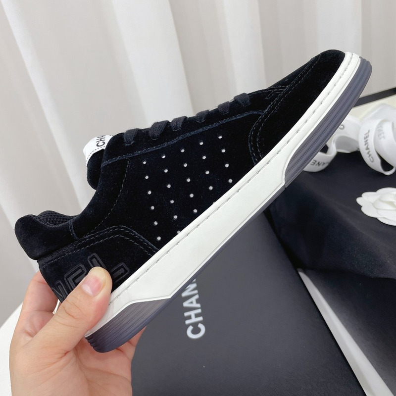 Ch*el calfskin sneaker black