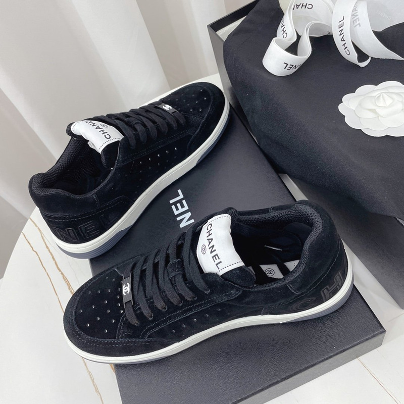 Ch*el calfskin sneaker black