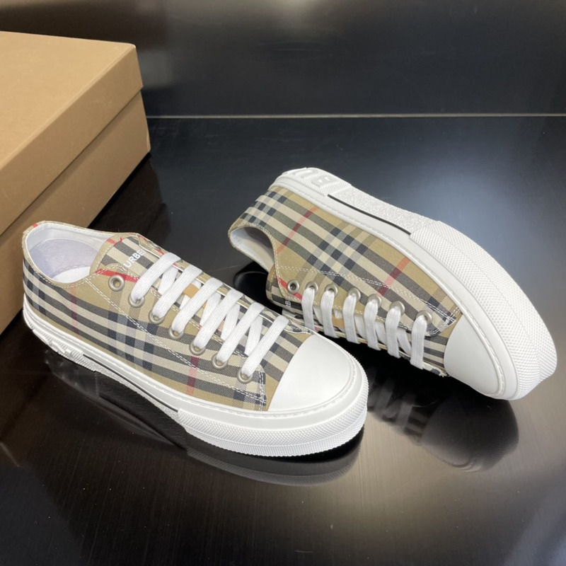 B**rry vintage check canvas sneakers brown