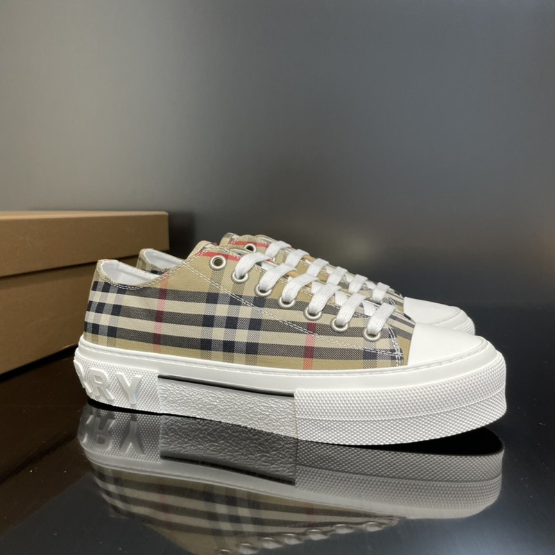 B**rry vintage check canvas sneakers brown