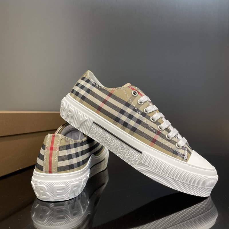 B**rry vintage check canvas sneakers brown