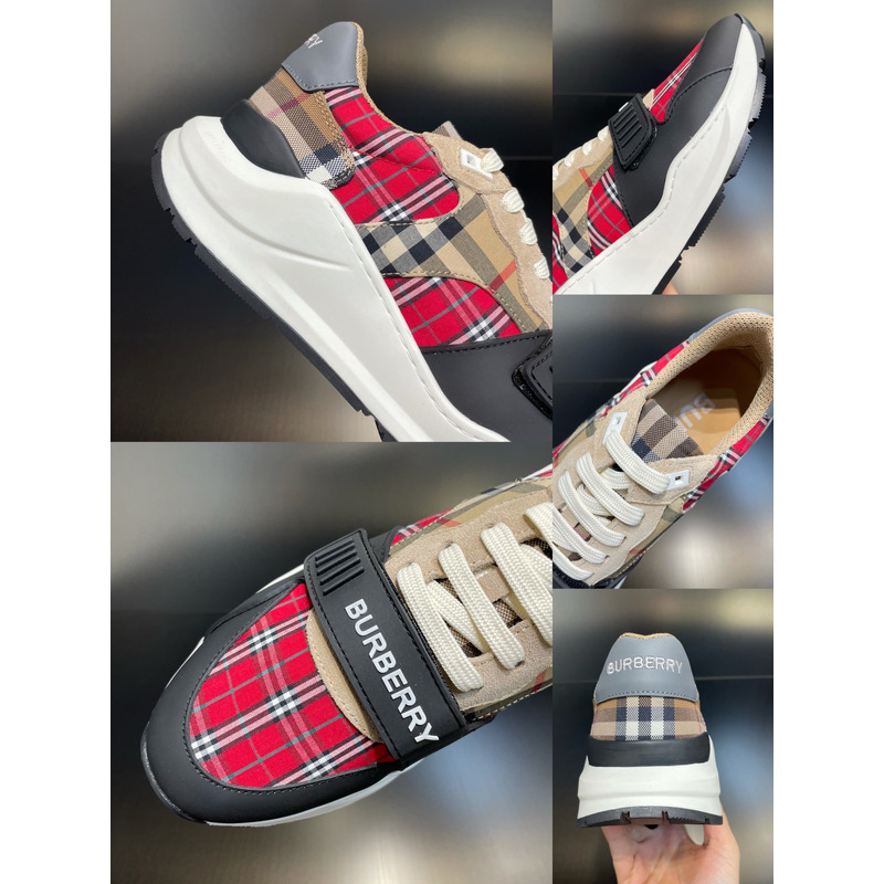 B**rry vintage check sneaker red brown