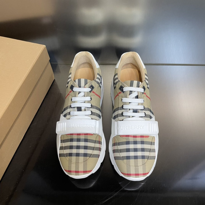 B**rry beige check regis sneakers