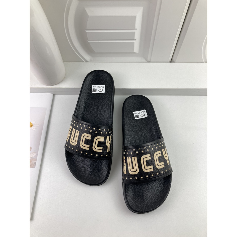 G*u*i logo sandals black