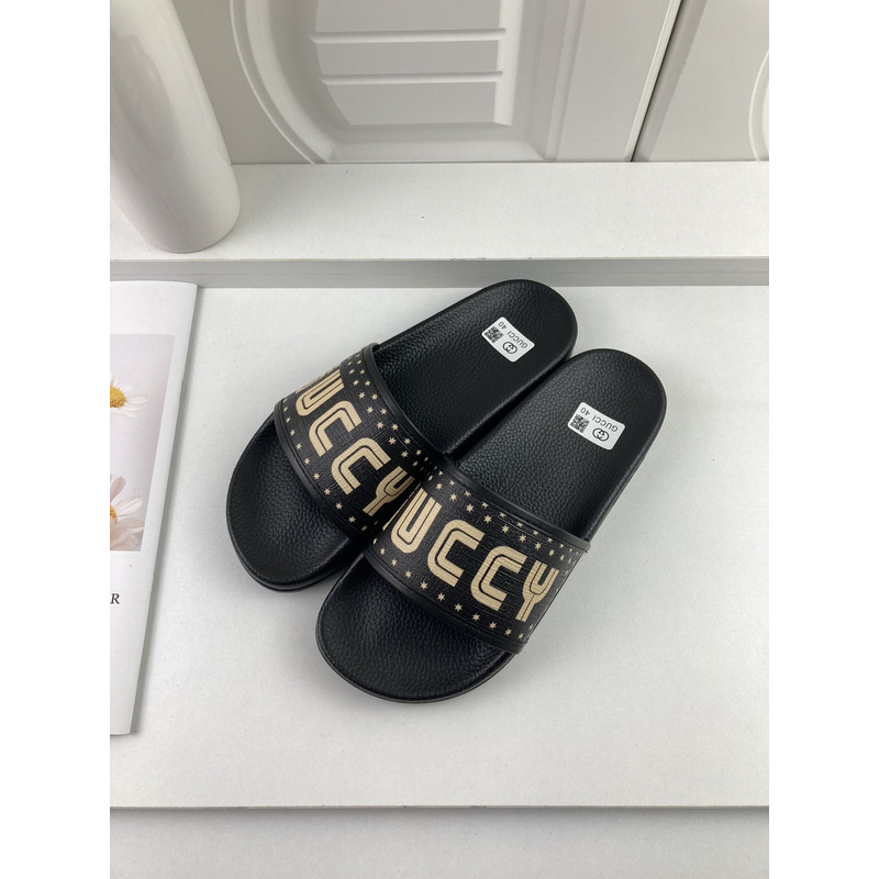 G*u*i logo sandals black