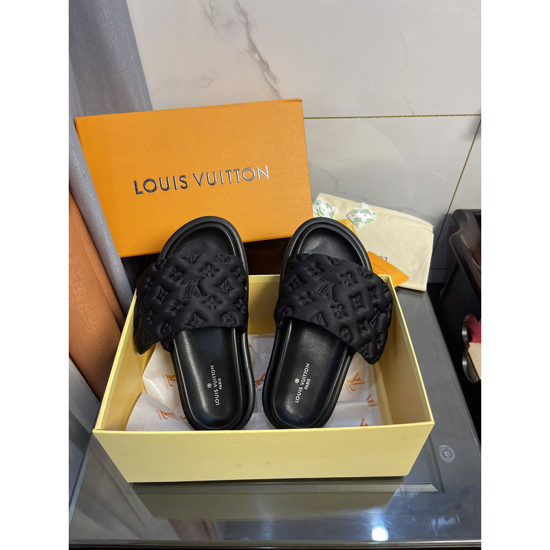 l**is V*t*n pool pillow comfort mules black