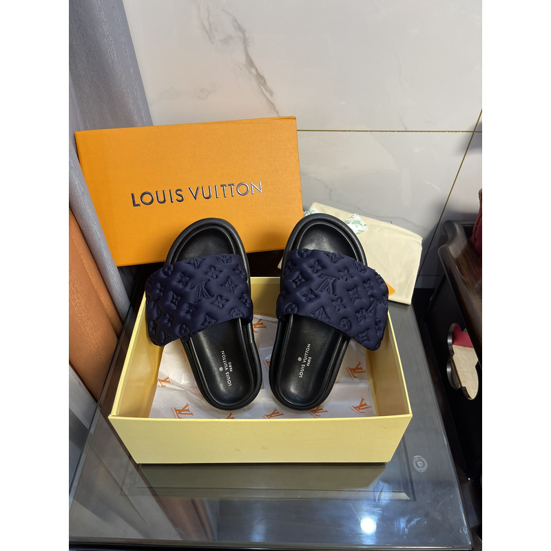 l**is V*t*n pool pillow comfort mules black blue