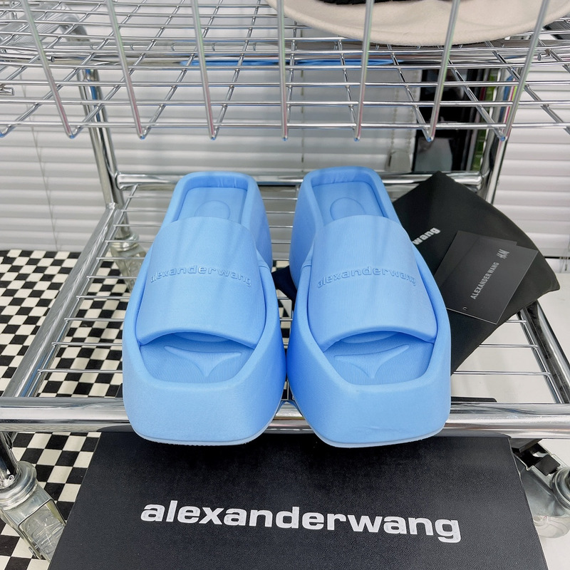 Alexander Wang Taji Platform Slide Sandal in Lycra Blue